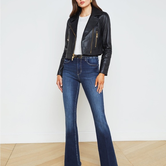 NWT L’Agence Black Medium 100% Lamb Leather Onna Biker Jacket $1395msrp - Picture 2 of 10